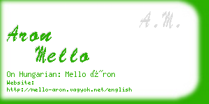 aron mello business card